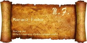 Maracz Fodor névjegykártya